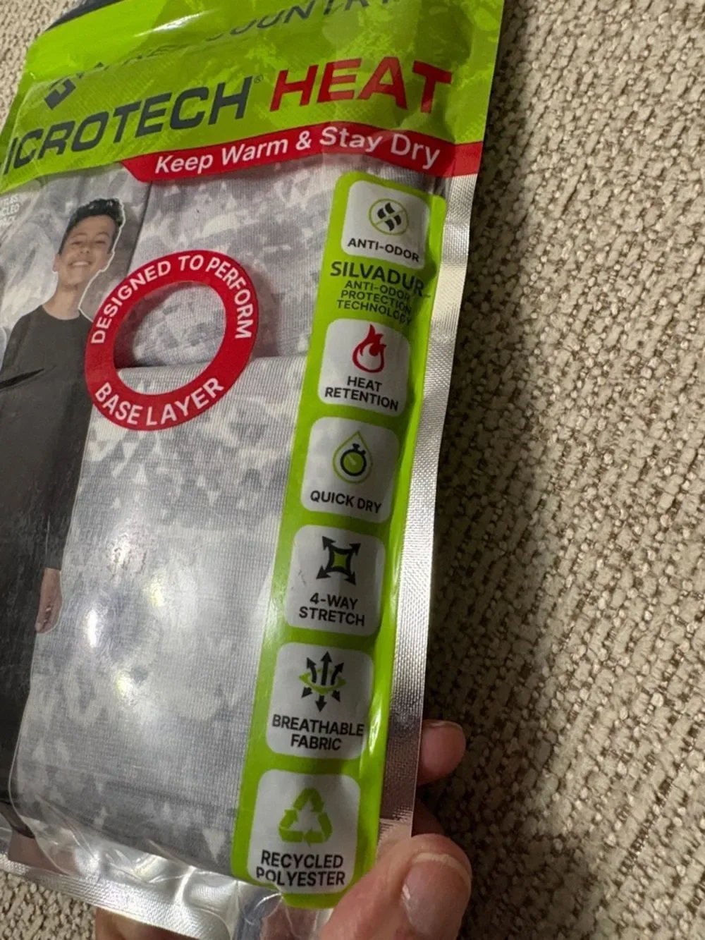 NWT Free Country Kids Microtech Heat Base Layer Set - Gray/White